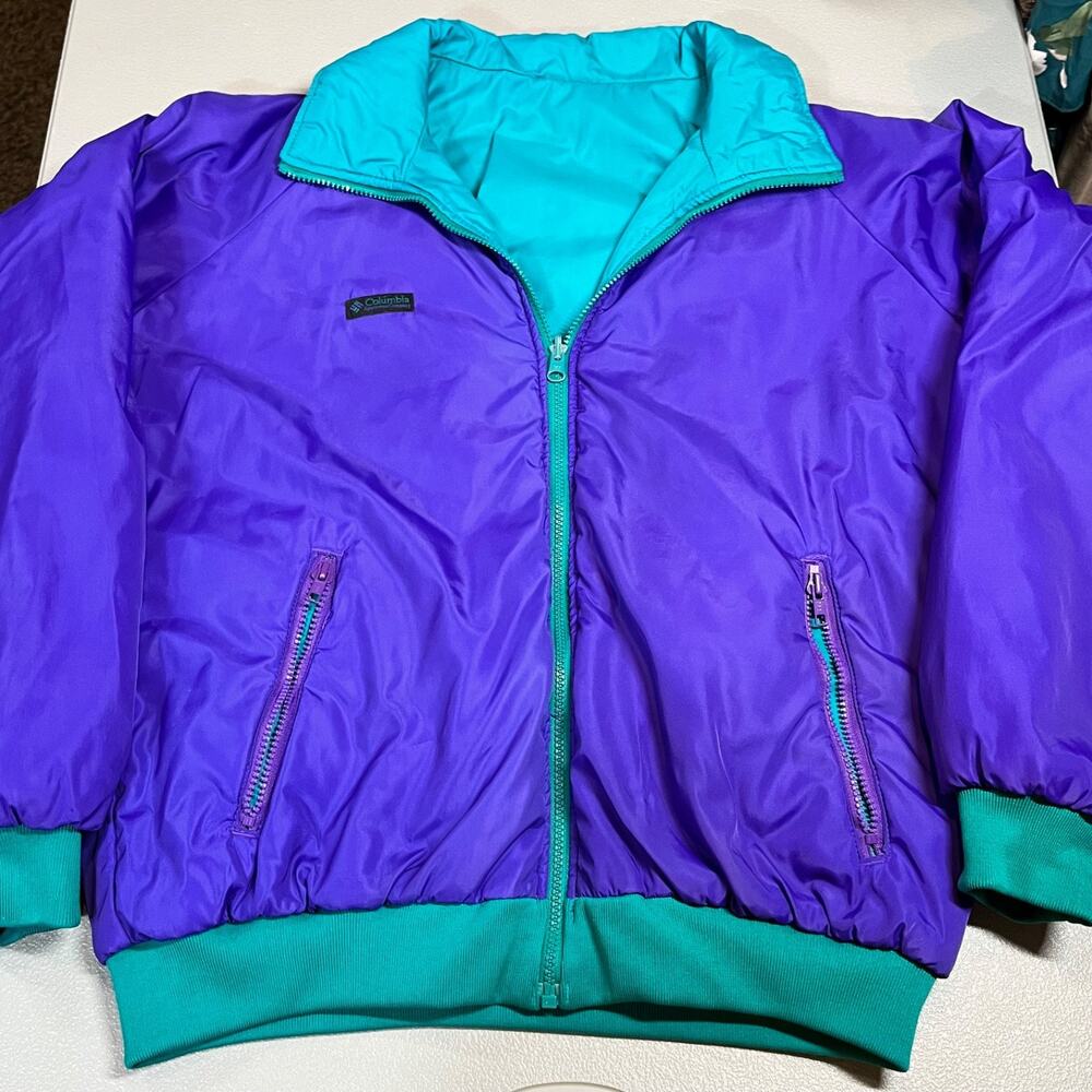 Vtg Columbia Mens Large Reversible Ski Bomber 3M Thinsulate Insulated Coat FLAW